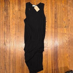 LNA Black Ruched Sheath Maxi Dress